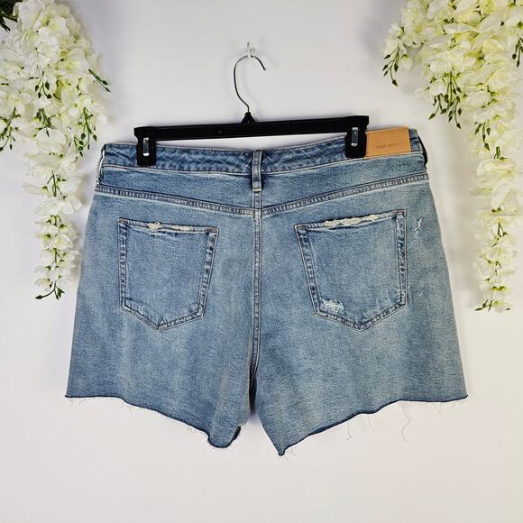 New Dear John Ivy Shorts Size 33 High Rise Distressed Denim Cutoff Short Raw Hem - Picture 2 of 13